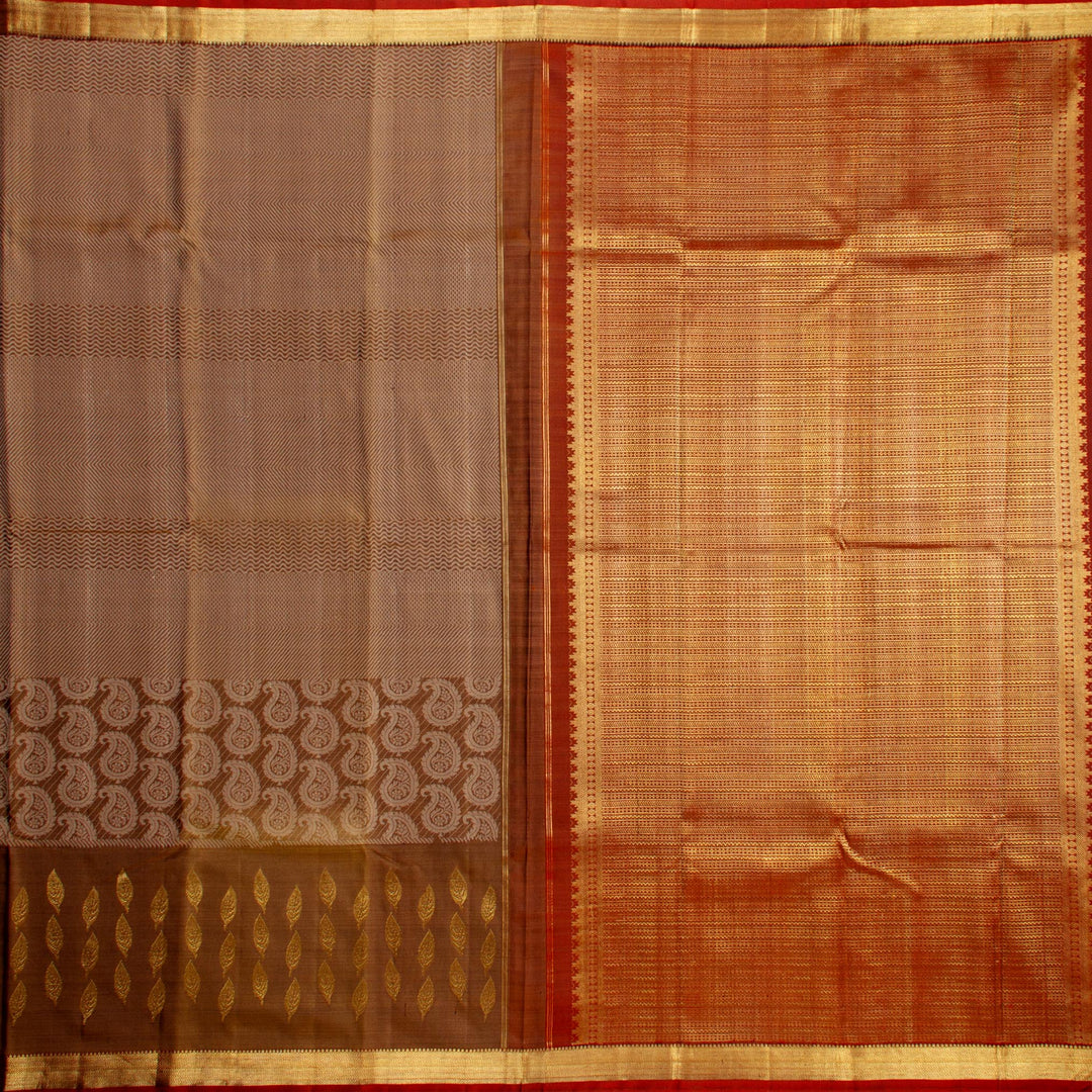 Kuberan Brown Maroon Kanchivaram Silk Saree