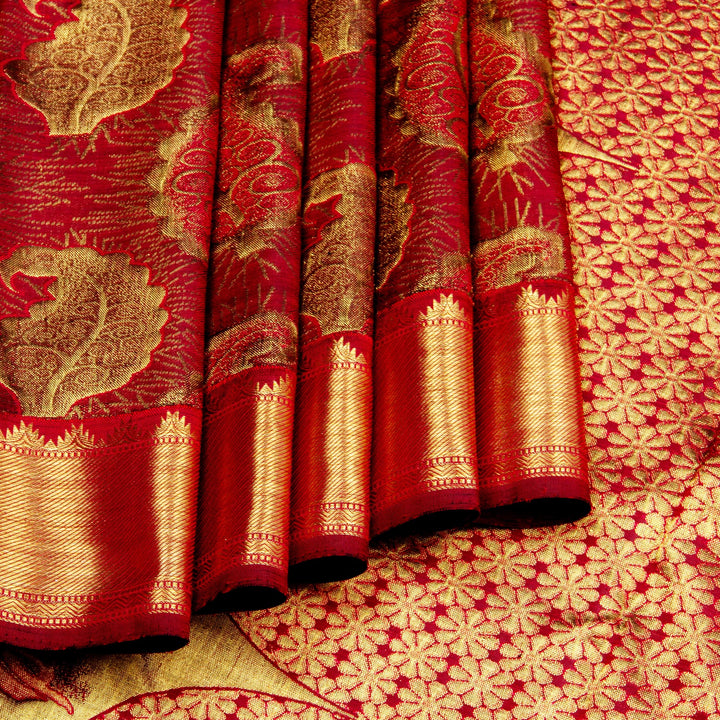 Kuberan Maroon Kanchivaram Silk Saree