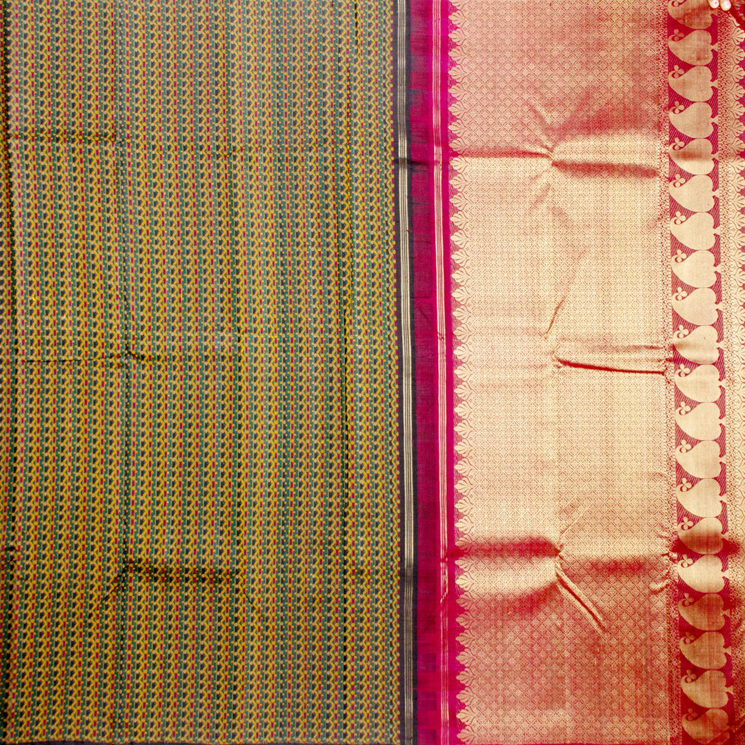 Kuberan Grey Maroon Kanchivaram Silk Saree