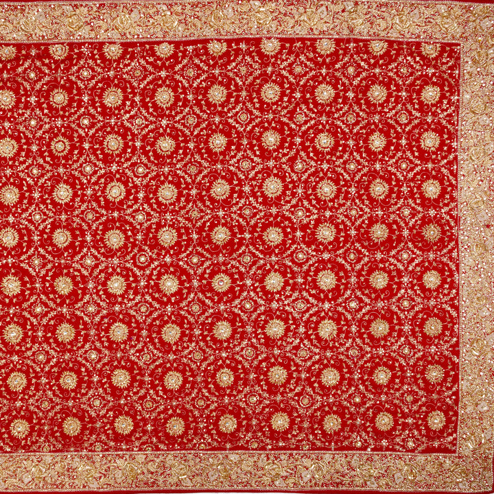 Kuberan Red Crepe Saree