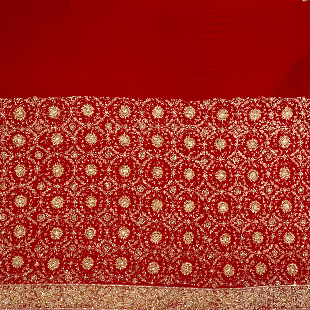 Kuberan Red Crepe Saree