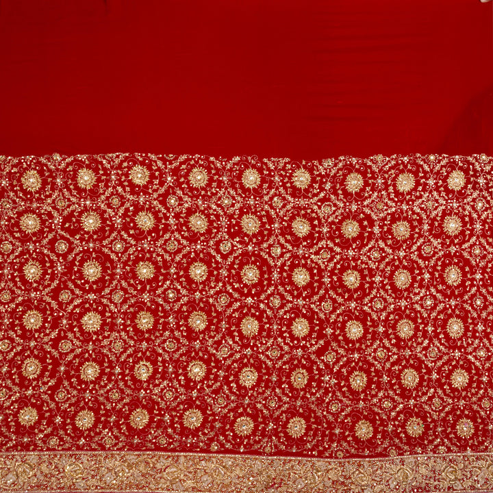 Kuberan Red Crepe Saree