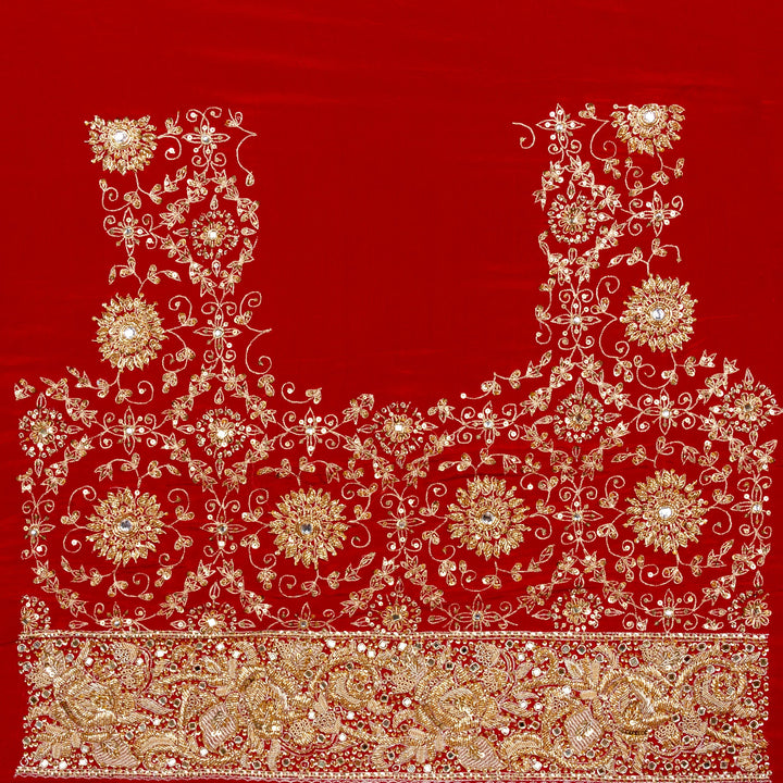 Kuberan Red Crepe Saree