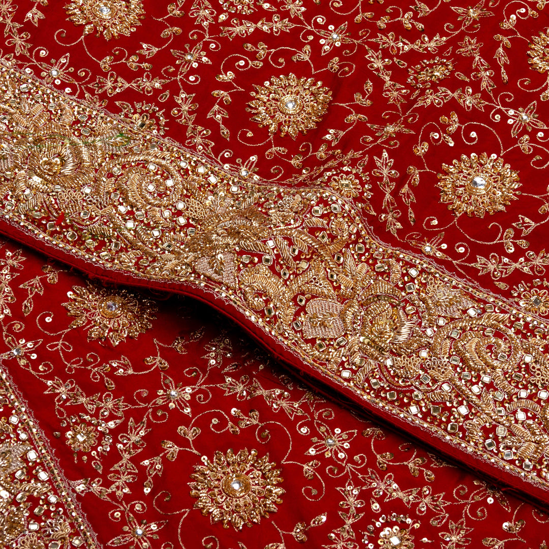 Kuberan Red Crepe Saree