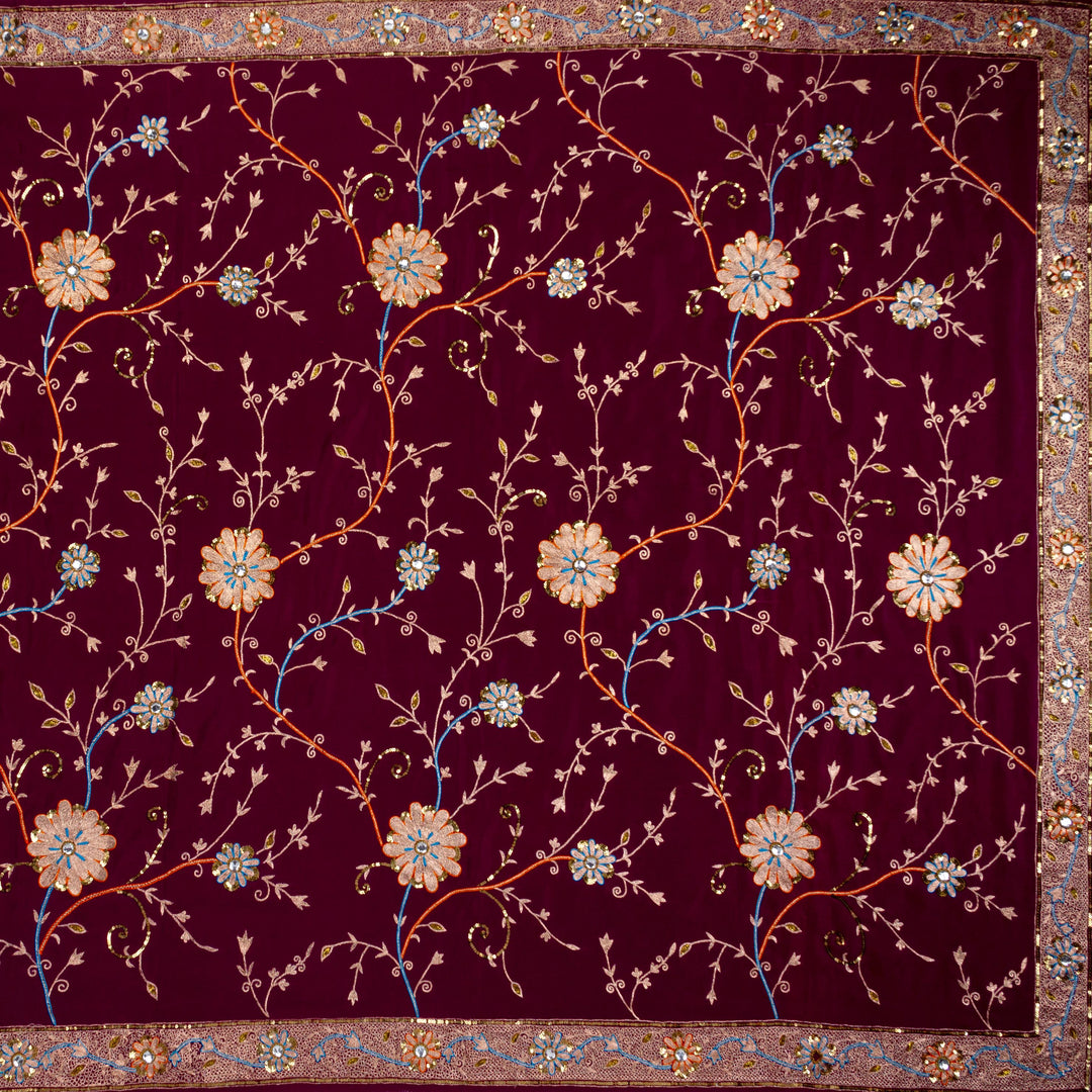 Kuberan Purple Crepe Saree