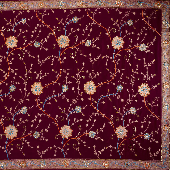 Kuberan Purple Crepe Saree