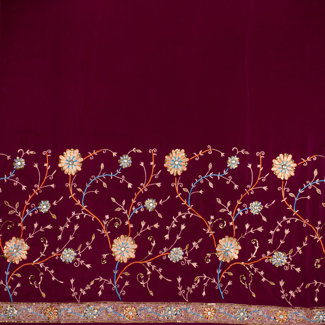 Kuberan Purple Crepe Saree