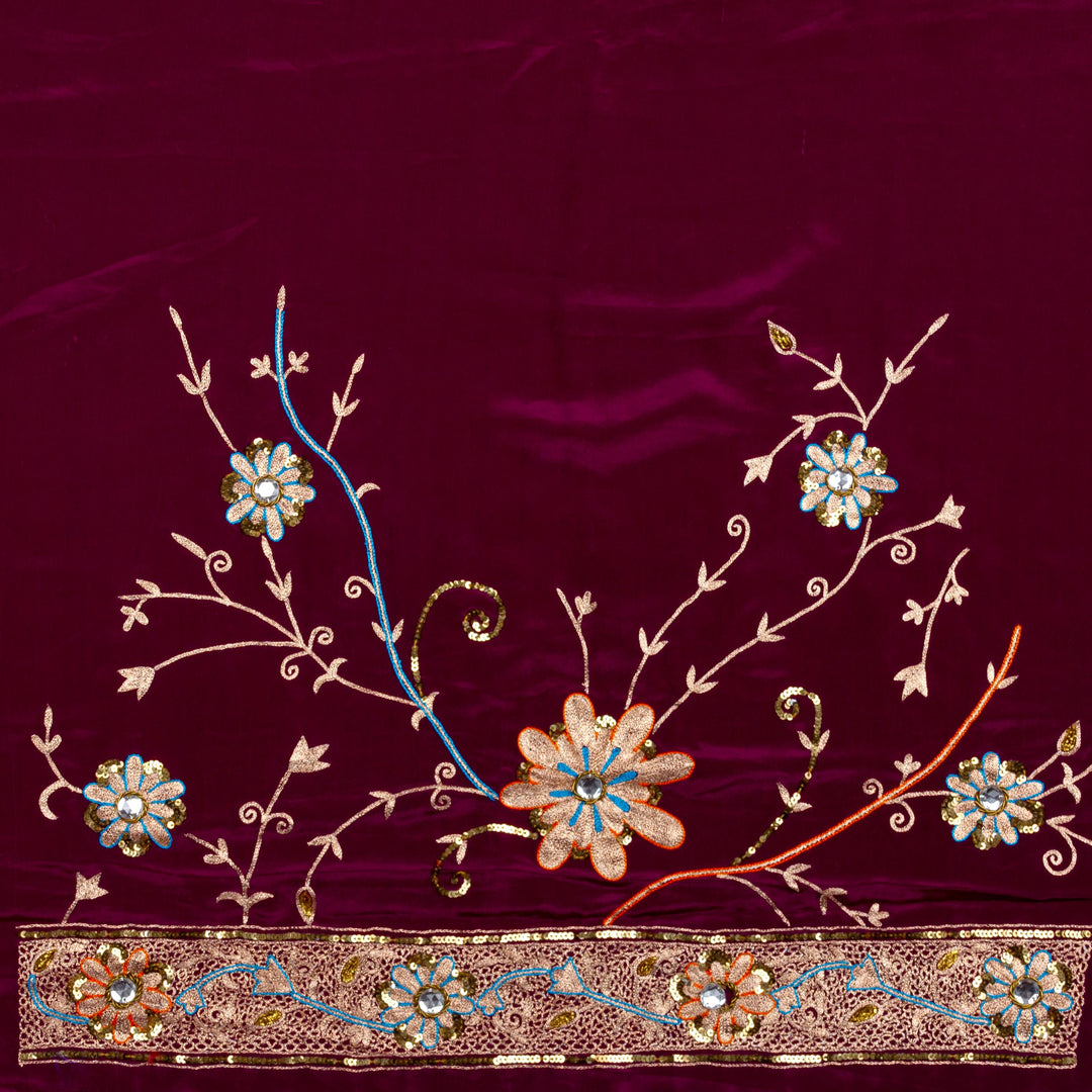 Kuberan Purple Crepe Saree