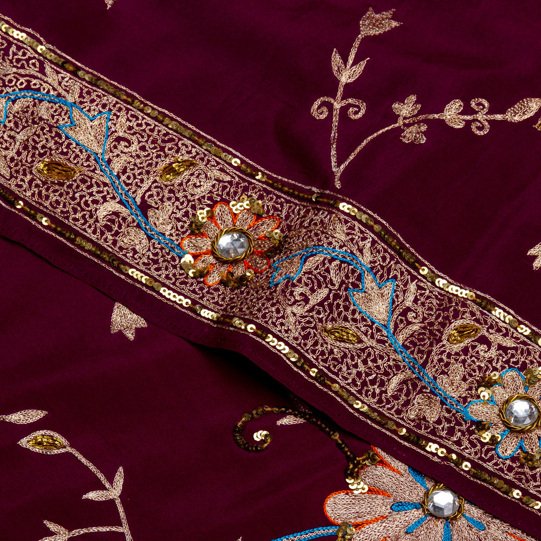 Kuberan Purple Crepe Saree