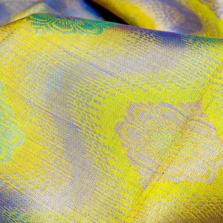Kuberan Greenish Yellow Kanchivaram Silk Saree