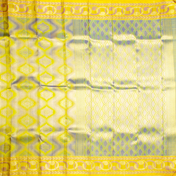Kuberan Greenish Yellow Kanchivaram Silk Saree