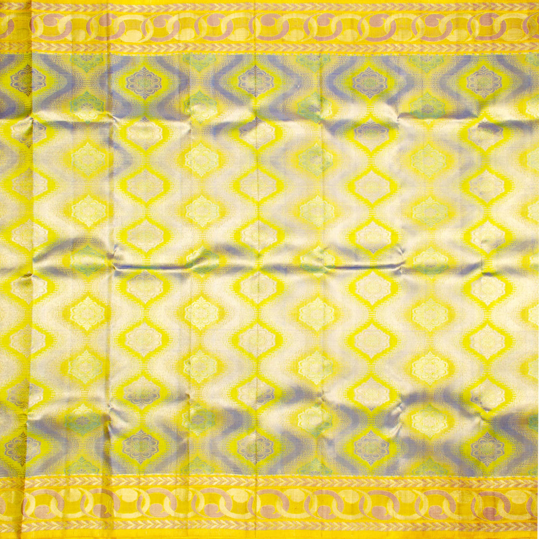 Kuberan Greenish Yellow Kanchivaram Silk Saree