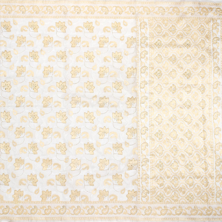 Kuberan White Net Khadi Saree