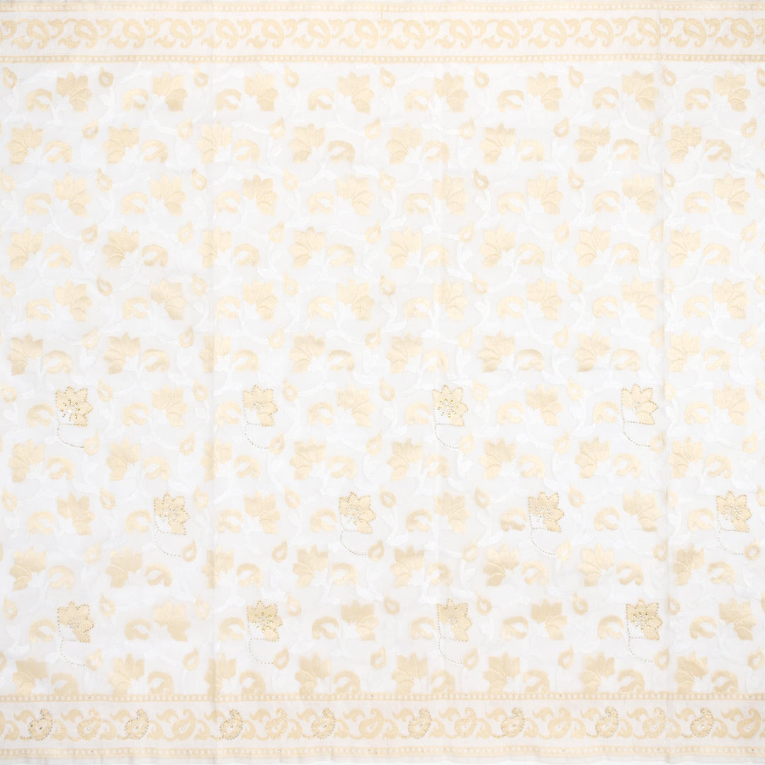 Kuberan White Net Khadi Saree