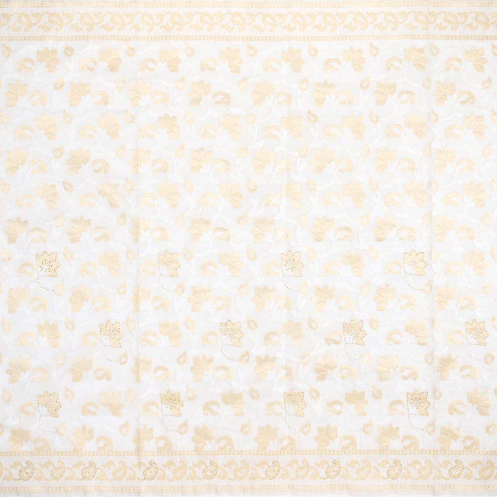 Kuberan White Net Khadi Saree