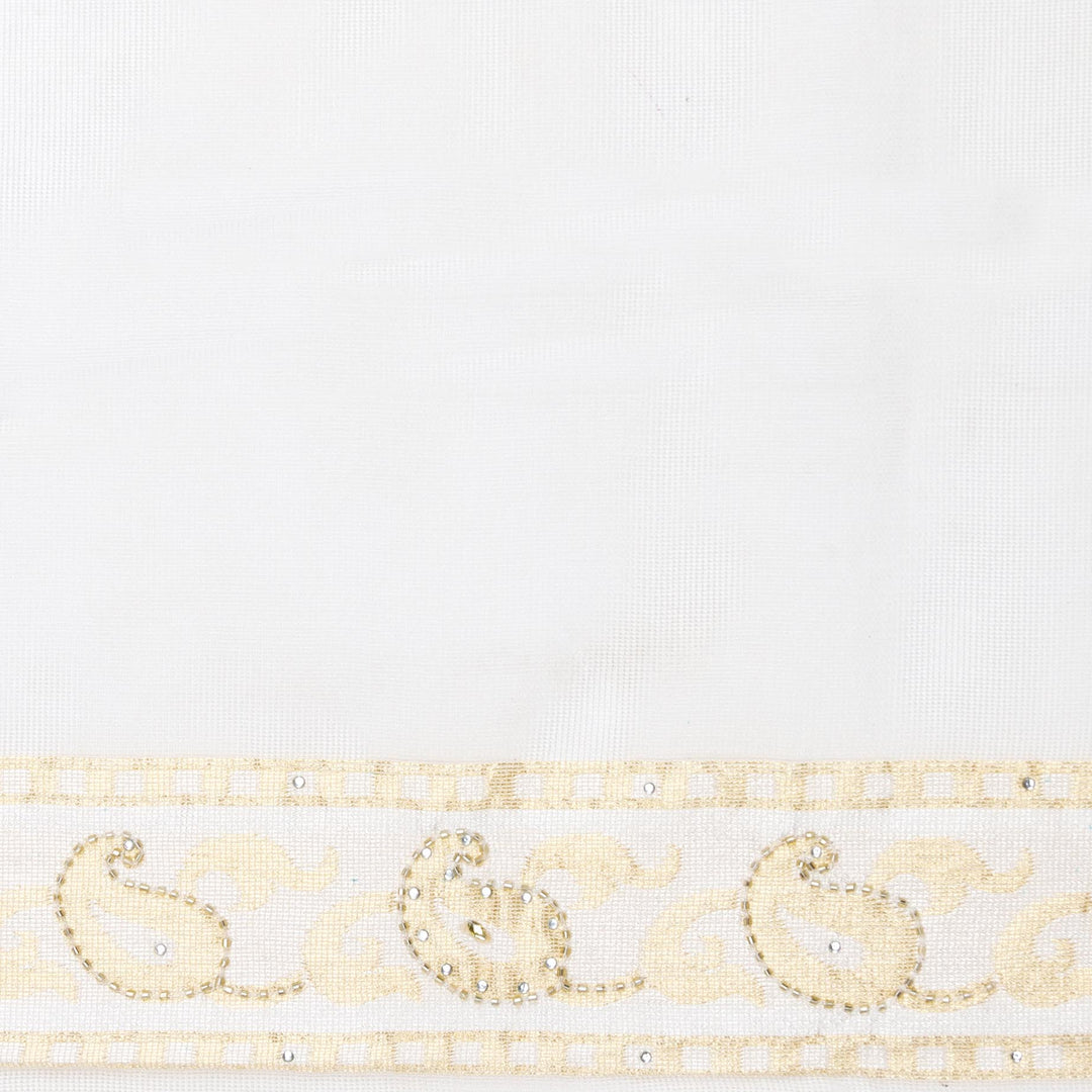 Kuberan White Net Khadi Saree