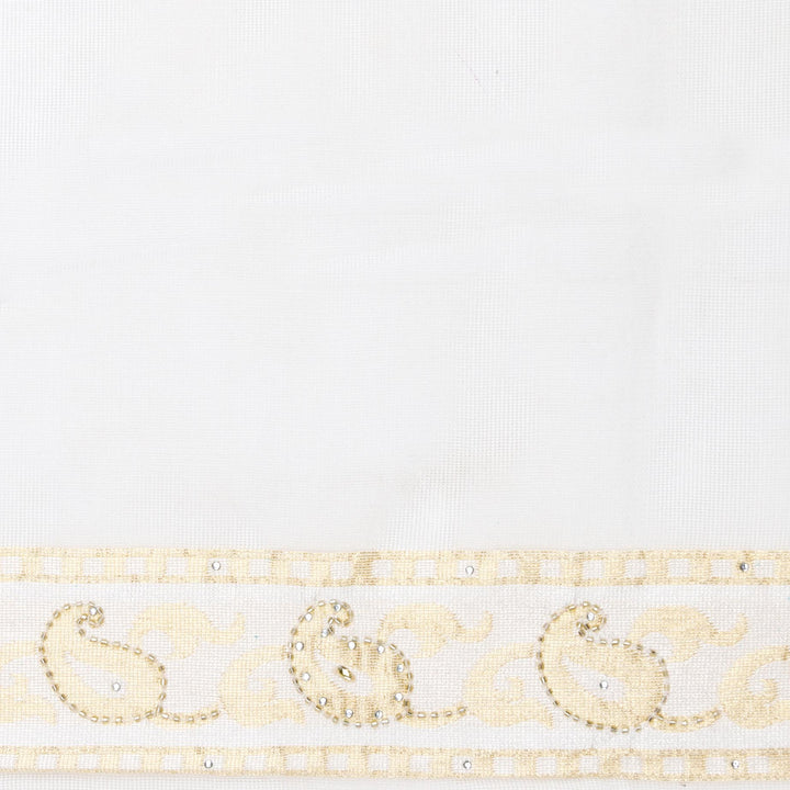 Kuberan White Net Khadi Saree