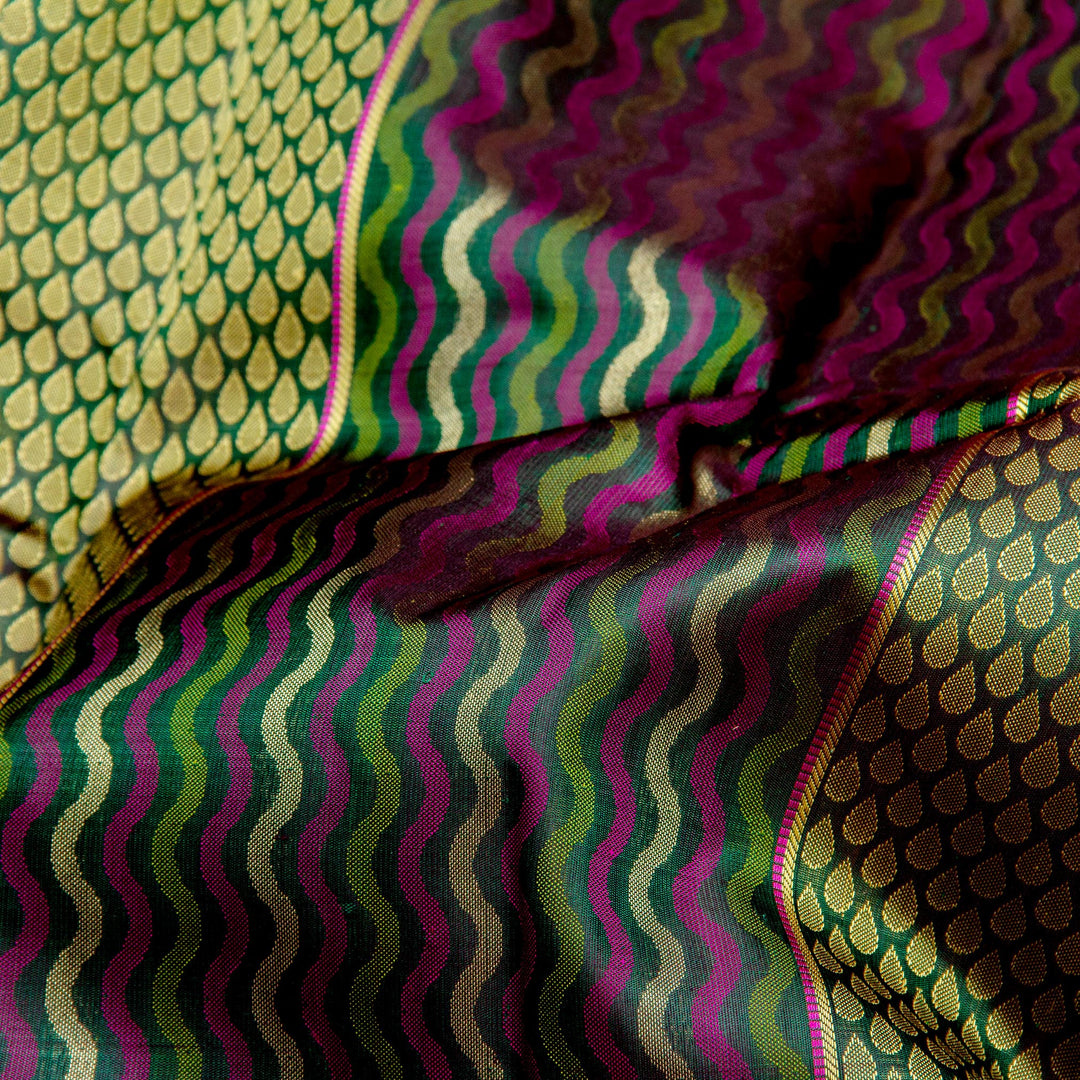 Kuberan Dull Green Kanchivaram Silk Saree