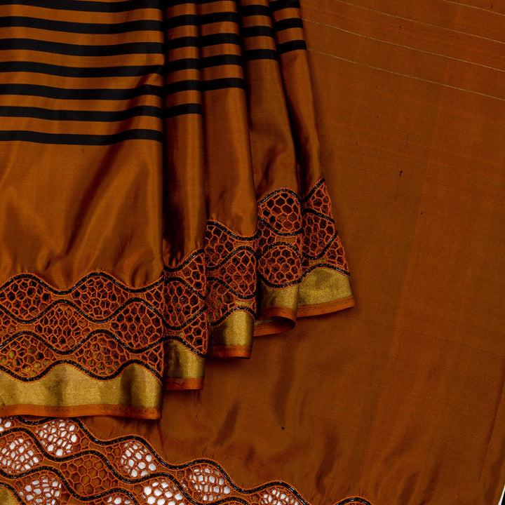 Kuberan Coffee Brown Silk Saree