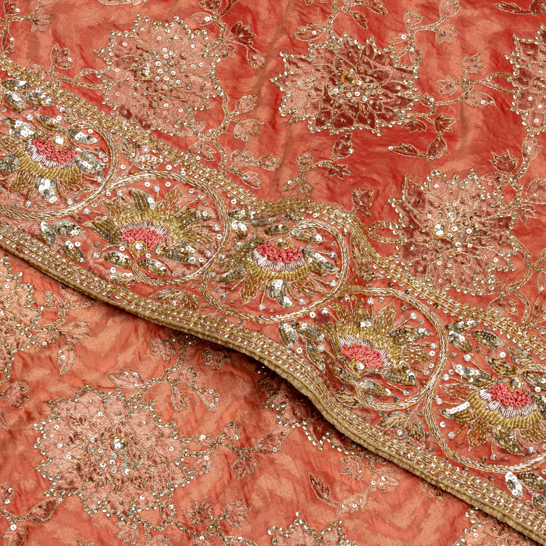 Kuberan Peach Pure Silk Saree