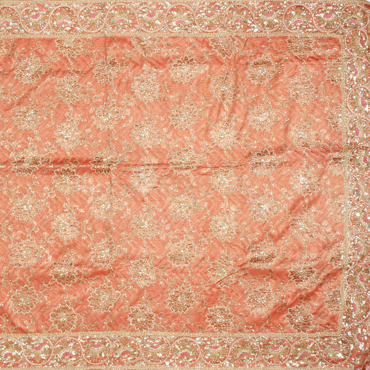 Kuberan Peach Pure Silk Saree