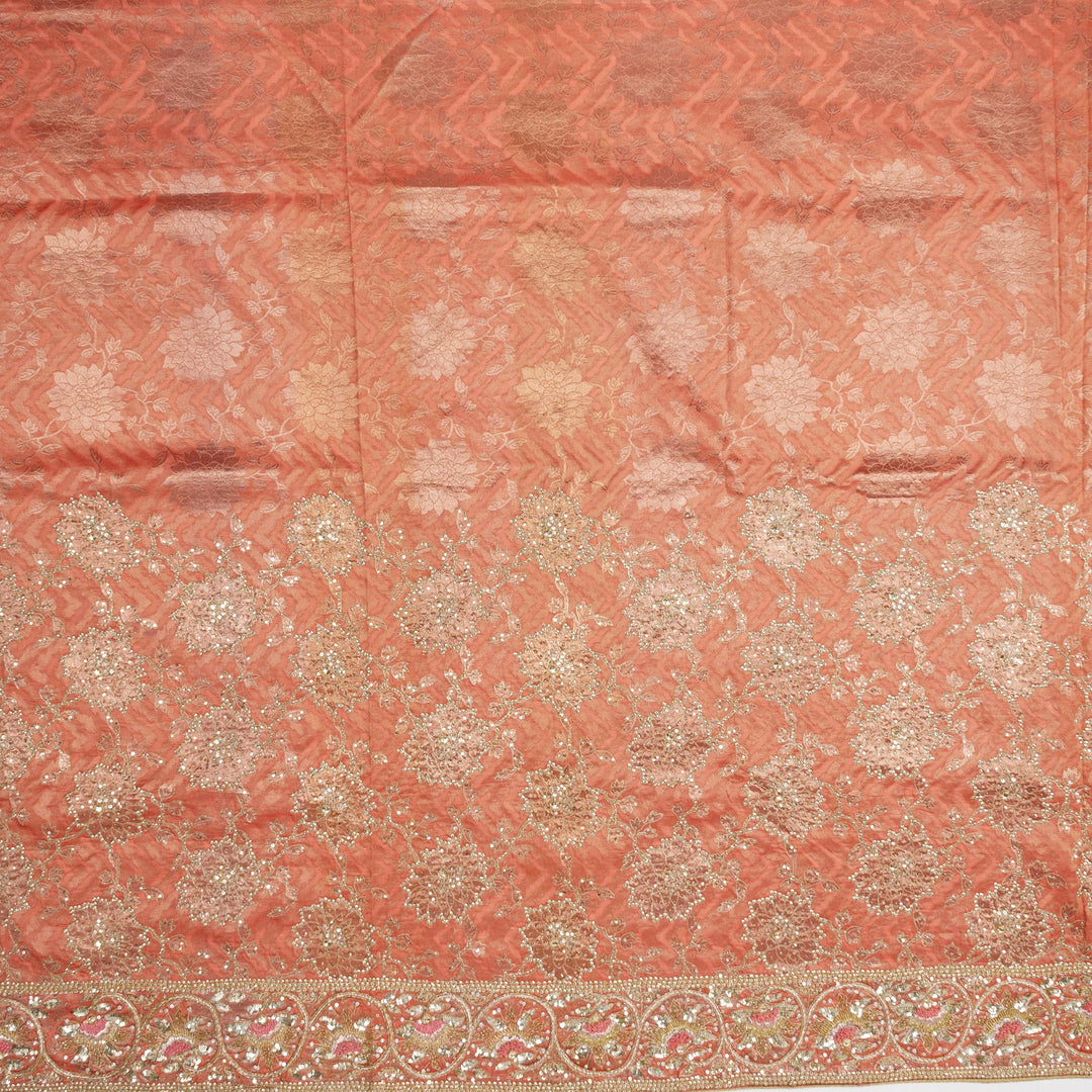 Kuberan Peach Pure Silk Saree