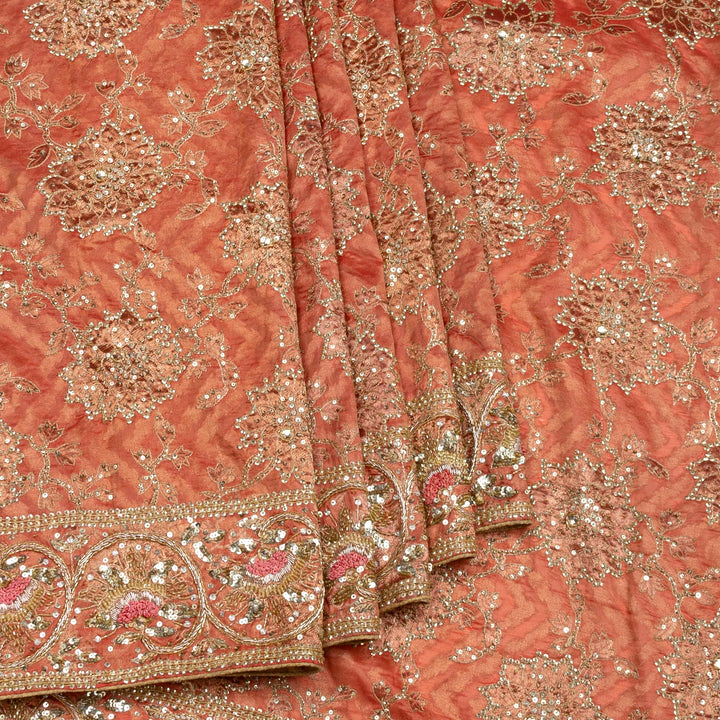 Kuberan Peach Pure Silk Saree