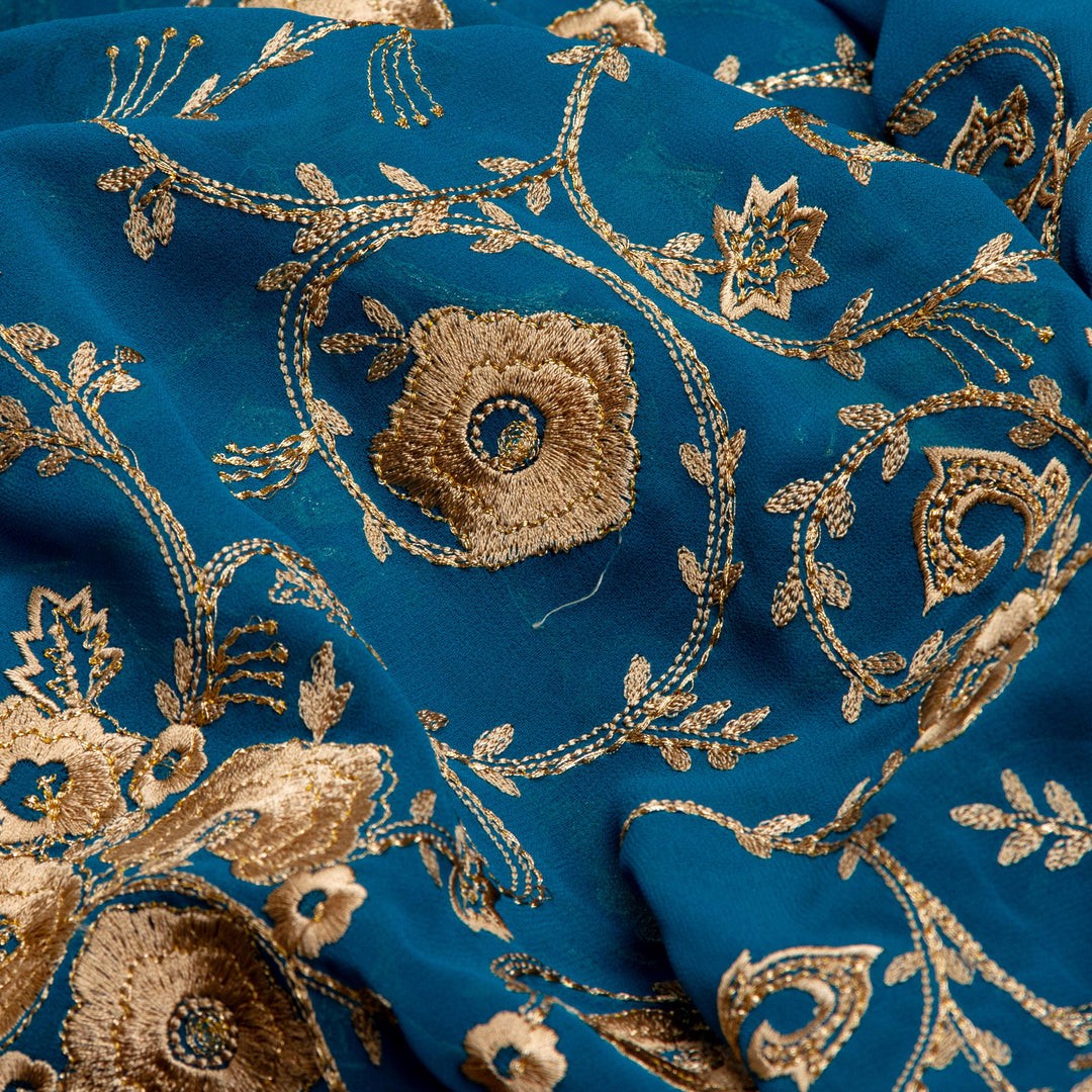 Kuberan Blue Georgette Saree