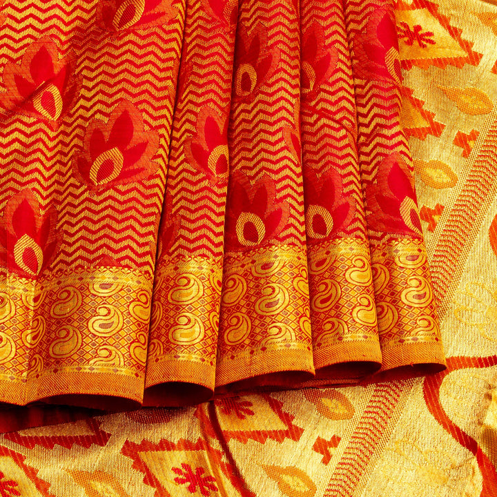 Kuberan Royal Red Kanchivaram Silk Saree