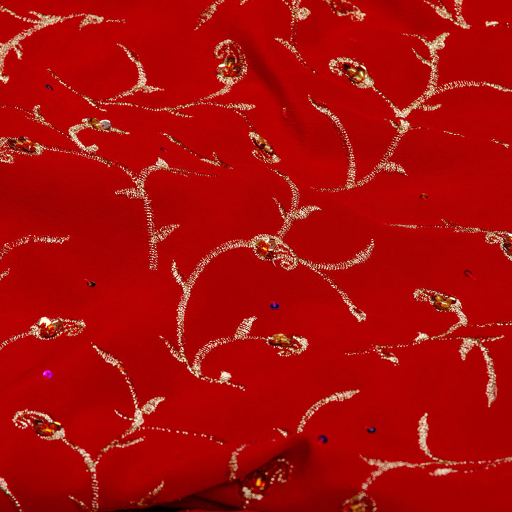 Kuberan Red Georgette Saree