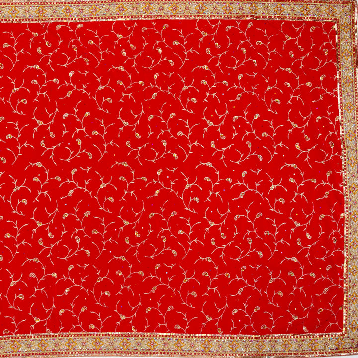 Kuberan Red Georgette Saree