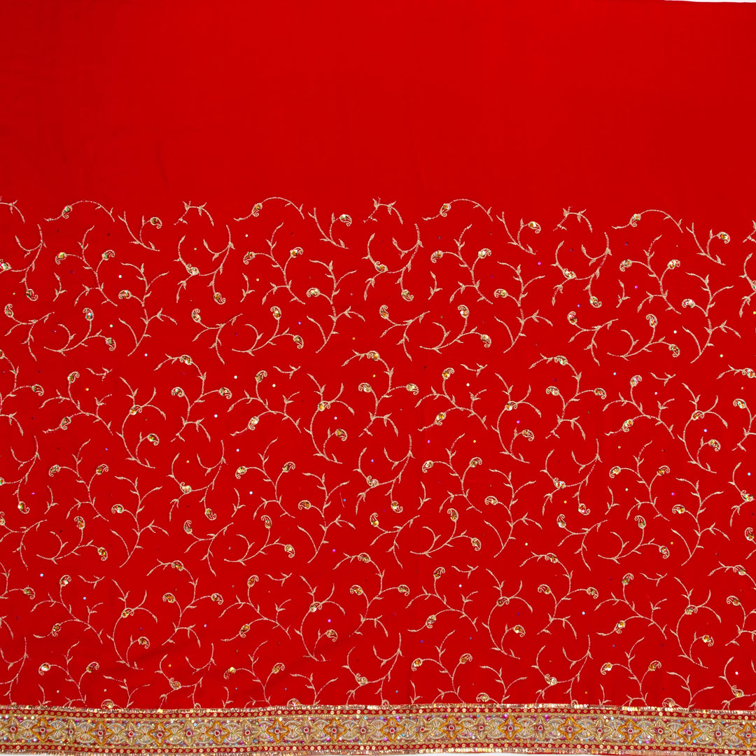 Kuberan Red Georgette Saree