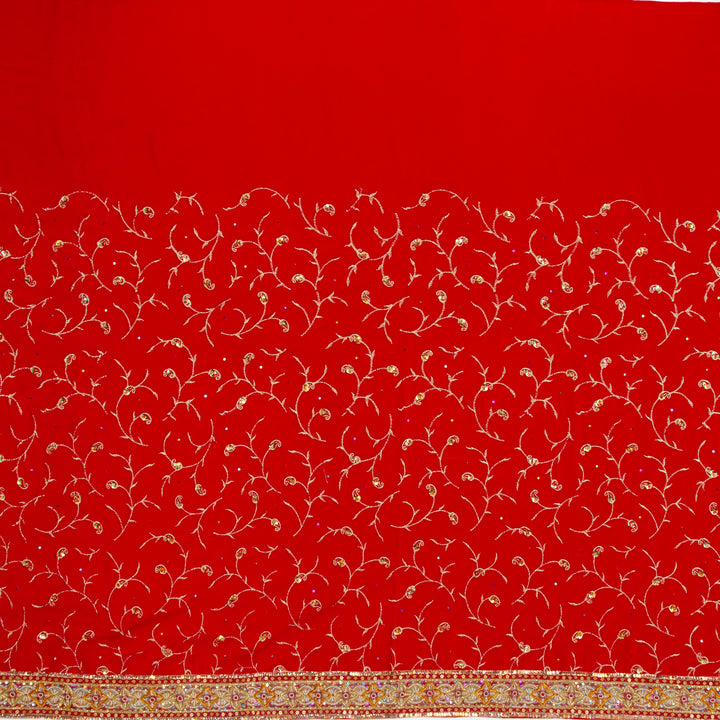 Kuberan Red Georgette Saree