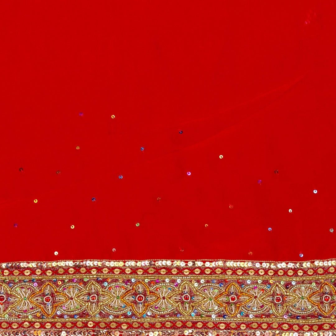 Kuberan Red Georgette Saree