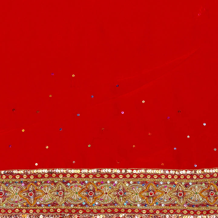 Kuberan Red Georgette Saree