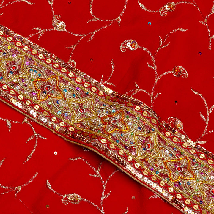 Kuberan Red Georgette Saree
