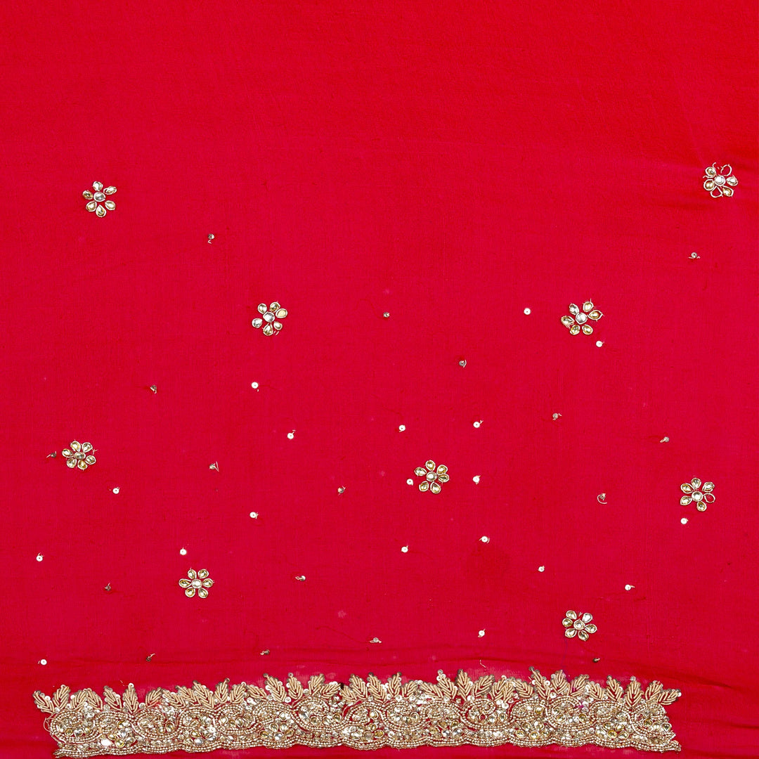 Kuberan Red Georgette Saree