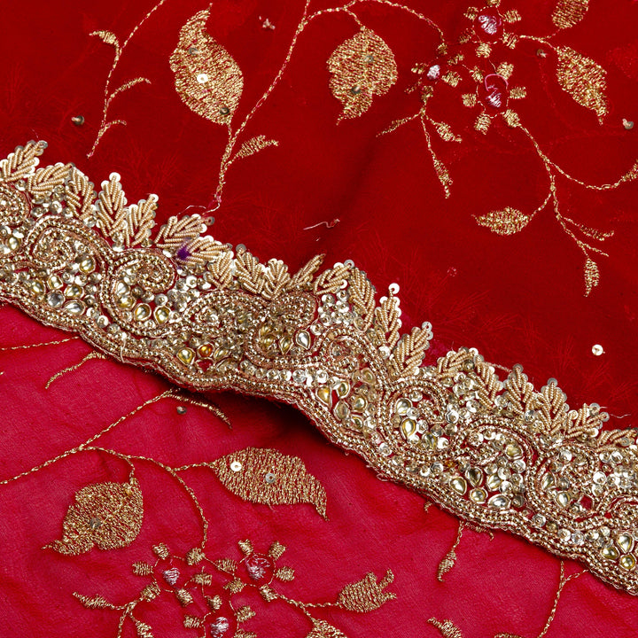 Kuberan Red Georgette Saree