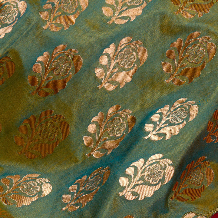 Kuberan Green Red Georgette saree