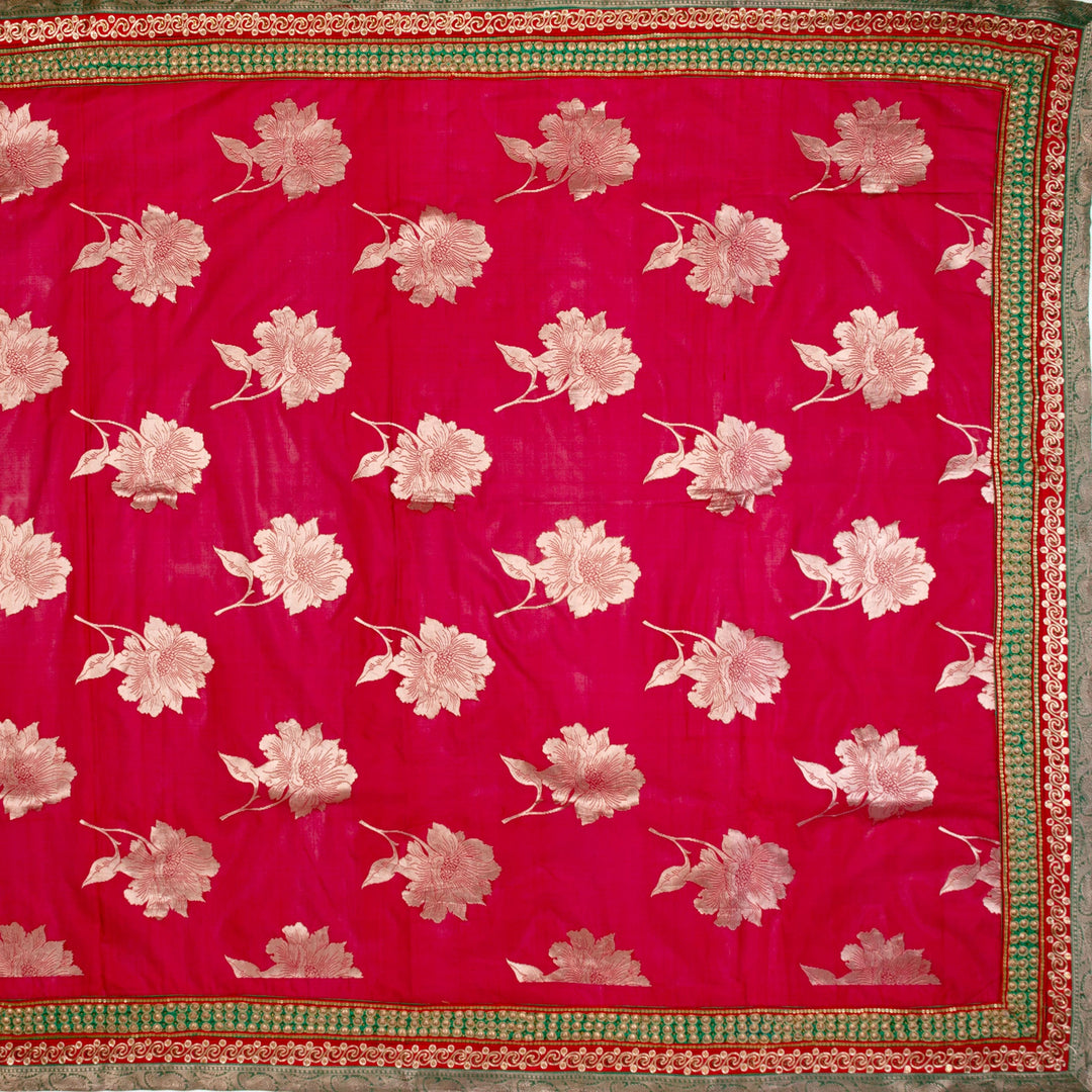 Kuberan Green Red Georgette saree