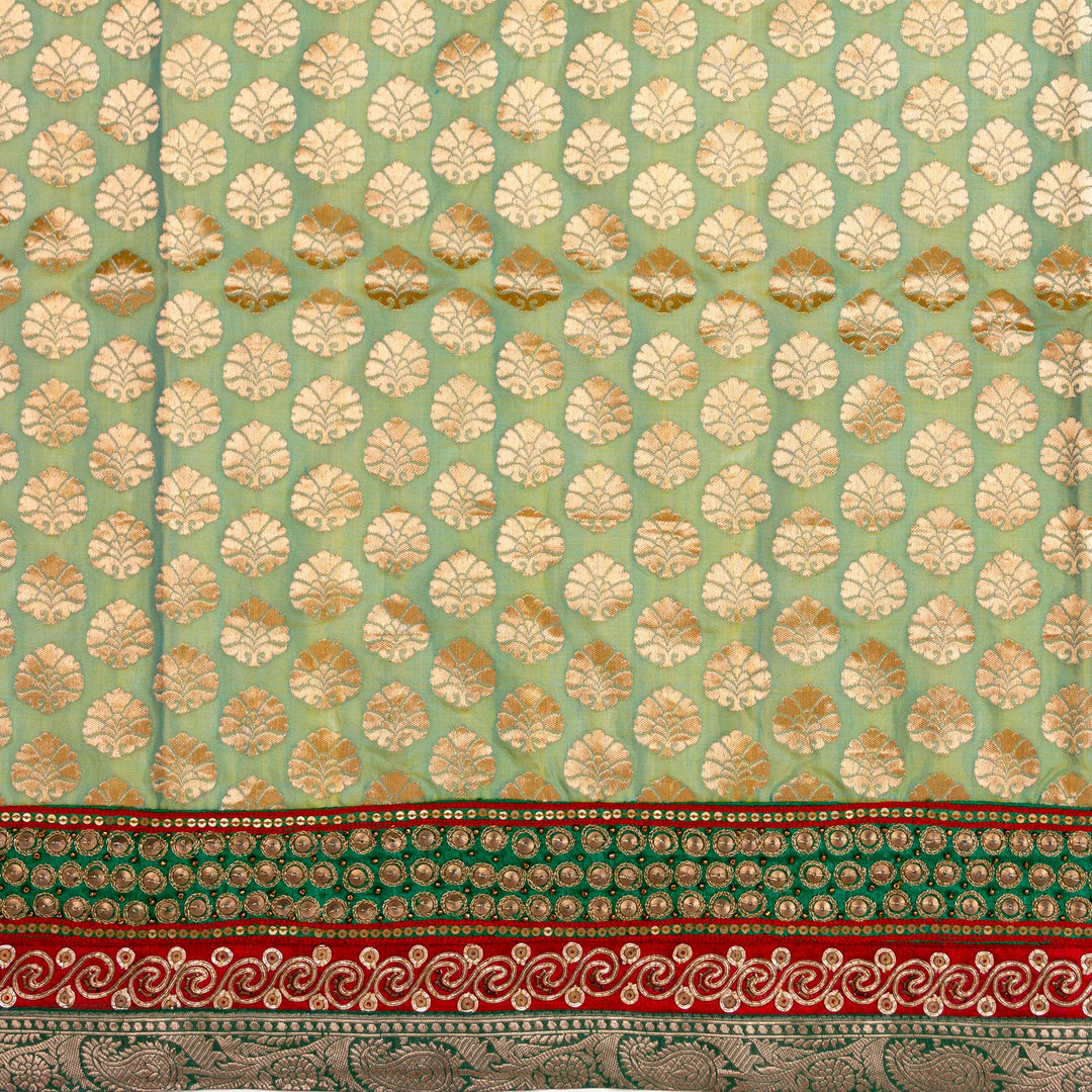 Kuberan Green Red Georgette saree