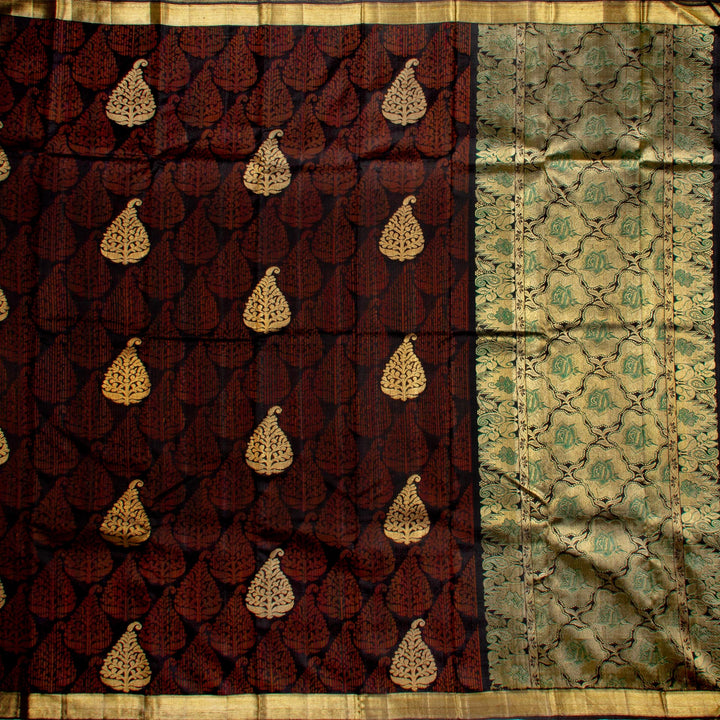 Kuberan Dark Maroon Kanchivaram Silk Saree