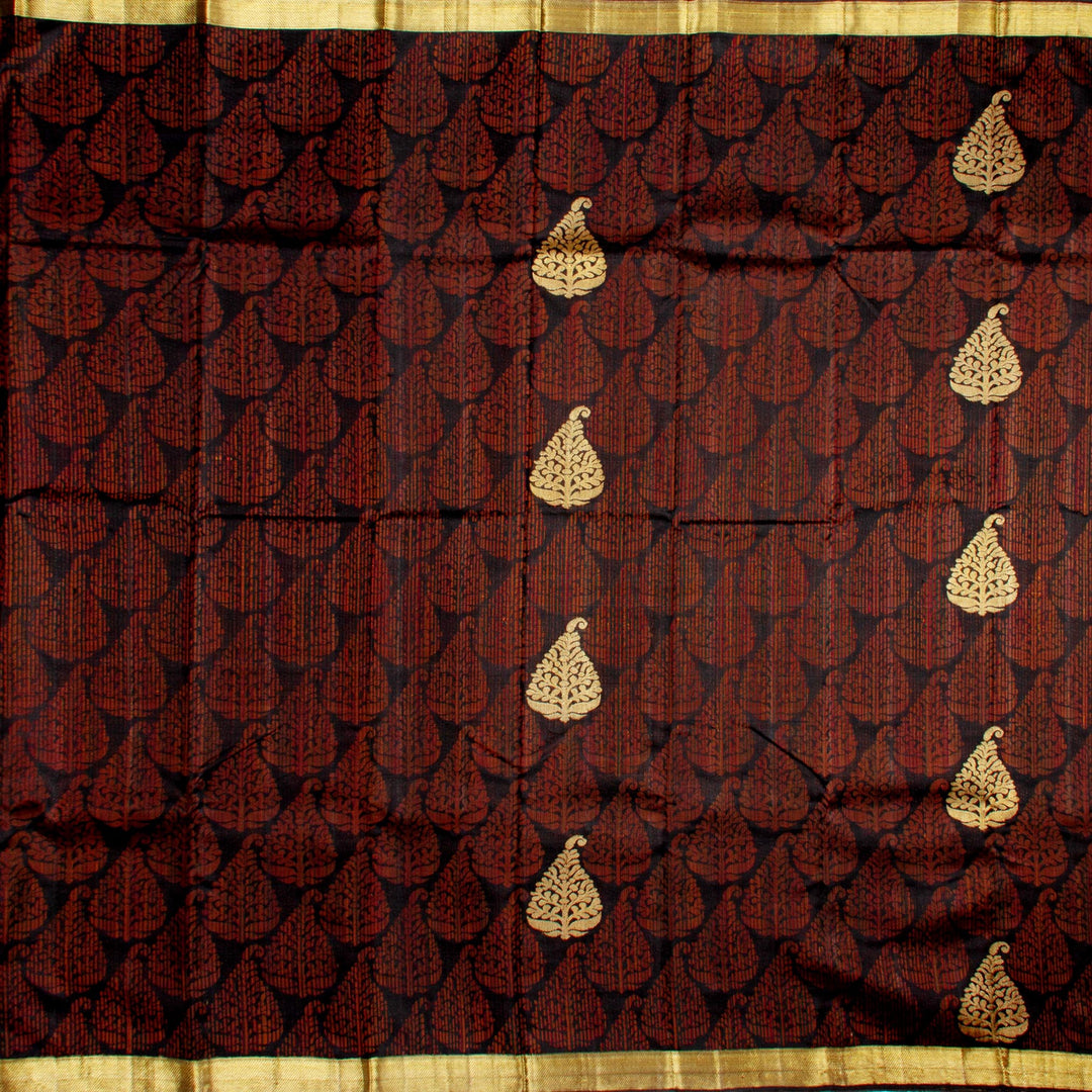 Kuberan Dark Maroon Kanchivaram Silk Saree
