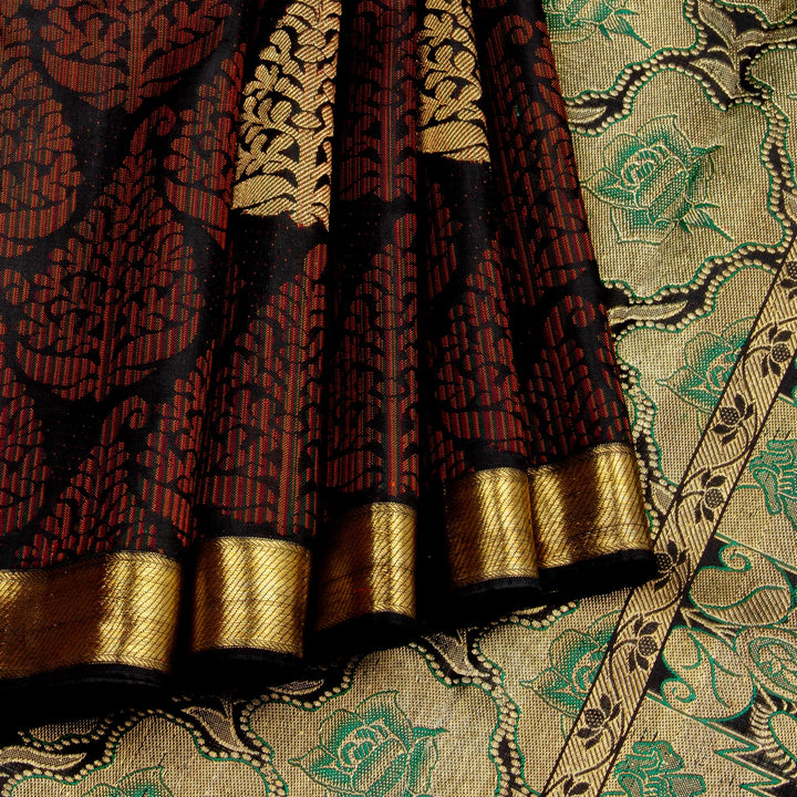 Kuberan Dark Maroon Kanchivaram Silk Saree