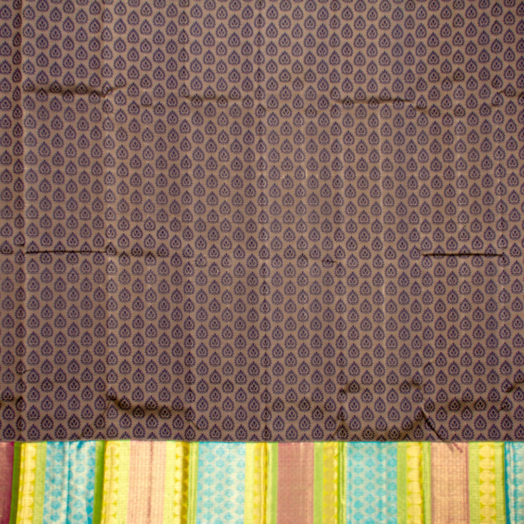 Kuberan Grey Blue Kanchivaram Silk Saree