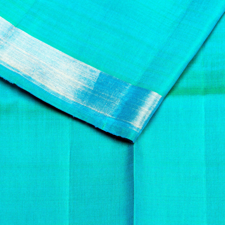Kuberan Grey Blue Kanchivaram Silk Saree