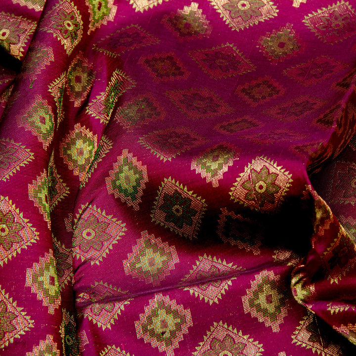 Kuberan Maroon Golden Kanchivaram Silk Saree