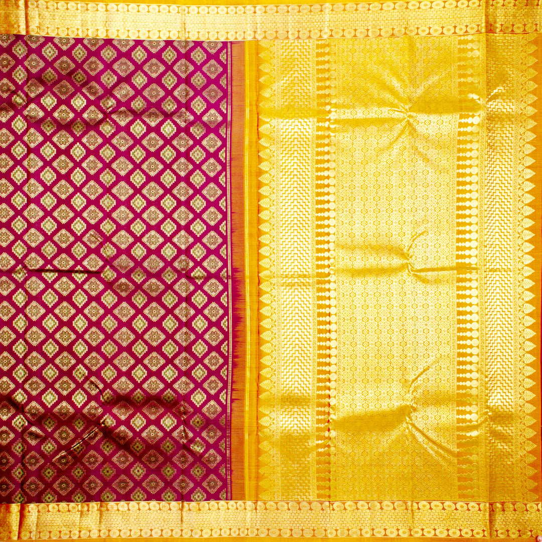 Kuberan Maroon Golden Kanchivaram Silk Saree