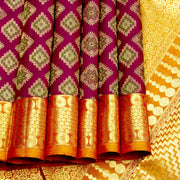 Kuberan Maroon Golden Kanchivaram Silk Saree