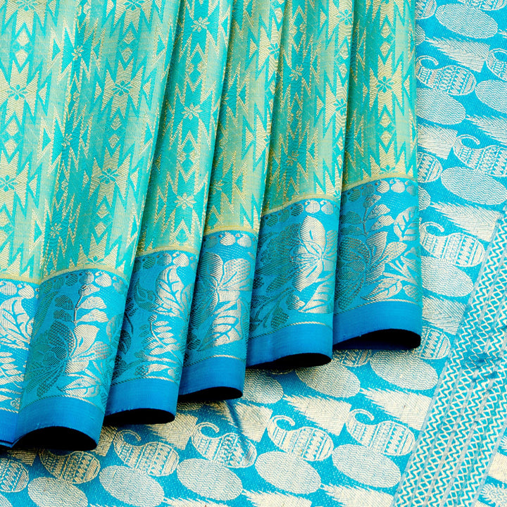 Kuberan Sea Green Kanchivaram Silk Saree